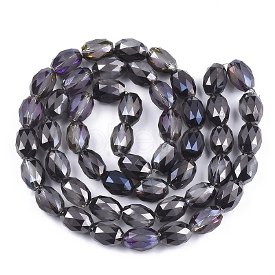 Electroplated Glass Beads Strands X-EGLA-T015-02B-01-1