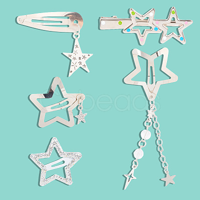 10pcs Iron Alloy Snap Hair Clips PHAR-CP0001-25-1