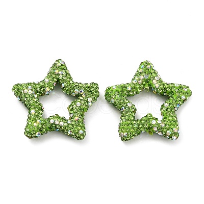 Star Shape Polymer Clay Rhinestone Beads CLAY-NH0001-06I-1