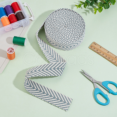 5 Yards Polycotton Jacquard Arrow Ribbon OCOR-WH0078-173C-1