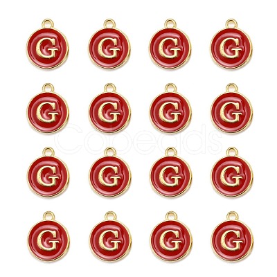 Golden Plated Alloy Enamel Charms X-ENAM-S118-03G-1