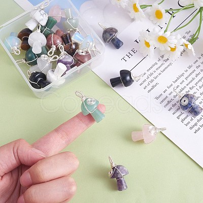 Natural Strawberry Quartz  Pendants PALLOY-SW0004-02-1