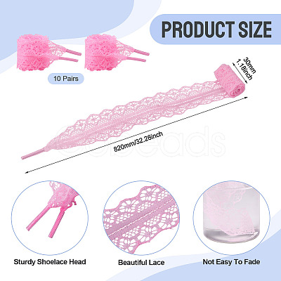 10 Pairs Polyester Lace Shoelaces AJEW-TA0003-14A-1