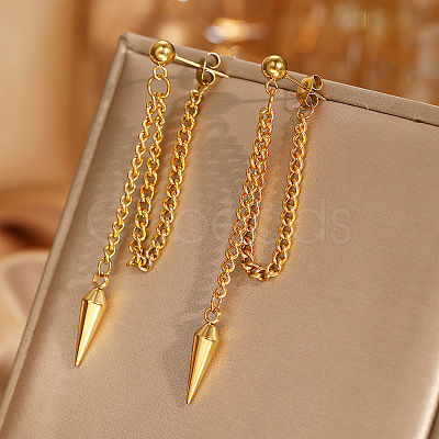 304 Stainless Steel Dangle Stud Earrings WGF9E4F-01-1