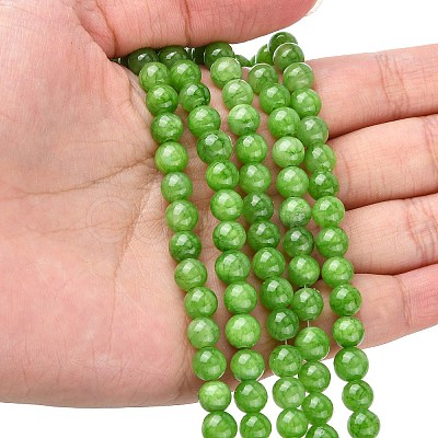 Natural Mashan Jade Round Beads Strands G-D263-6mm-XS17-1