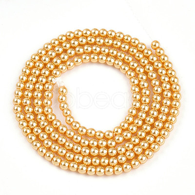 Baking Paint Pearlized Glass Pearl Bead Strands HY-N002-2mm-A08-1