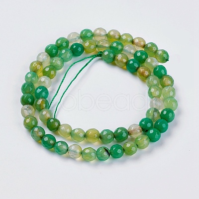 Natural Agate Beads Strands G-G580-6mm-M-1