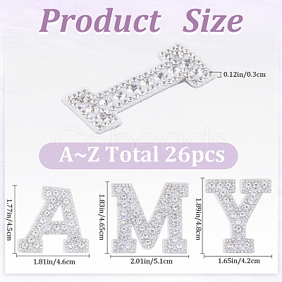 Alphabet Resin Rhinestone Patches DIY-GF0009-18A-1