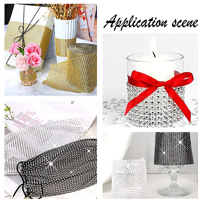 24 Rows Plastic Mesh Rhinestone Trimming DIY-PH0001-25-1