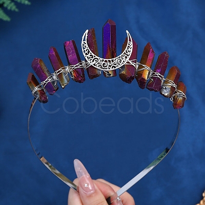 Eletroplated Quartz Crystal Hair Bands PW-WGA9730-16-1
