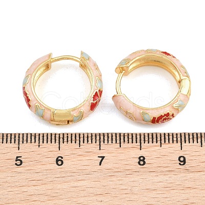 Brass Enamel Hoop Earrings KK-CBA8324-13G-1