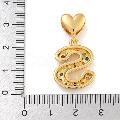 Brass Micro Pave Colorful Cubic Zirconia Pendants KK-P281-01G-S-1