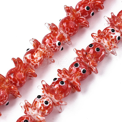Handmade Bumpy Lampwork Beads Strands LAMP-N021-37C-1