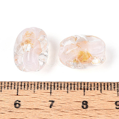 Handmade Gold & Silver Foil Glass Beads FOIL-N030-02H-1