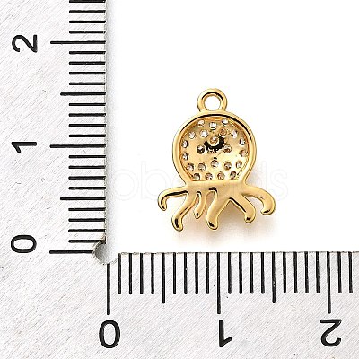 Brass Micro Pave Cubic Zirconia Charms X1-KK-B131-02G-02-1