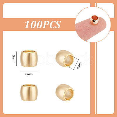 100Pcs Long-Lasting Plated Brass European Beads KK-UN0002-88-1