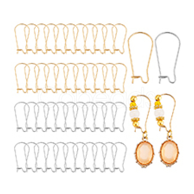 200Pcs 2 Colors 304 Stainless Steel Hoop Earrings STAS-PH0006-64-1