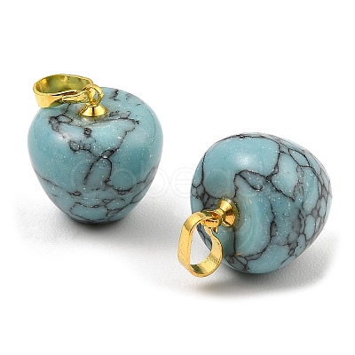  Synthetic Turquoise Teacher Apple Charms G-Z022-02F-G-1