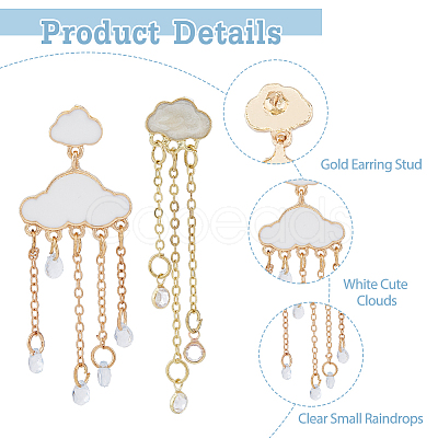 2 Pairs 2 Style Alloy Cloud Chandelier Earrings EJEW-FI0002-24-1