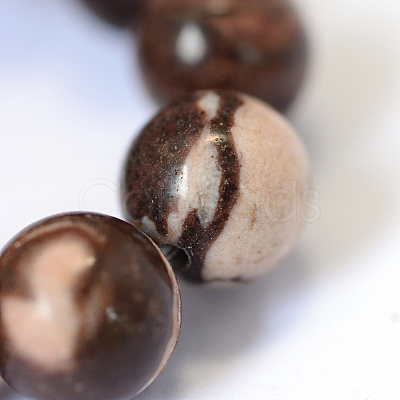 Natural Zebra Jasper Round Bead Strands X-G-E334-4mm-12-1
