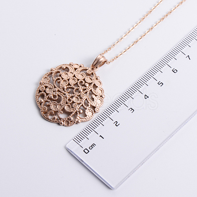 316 Surgical Stainless Steel Hollow Flower Pendant Necklaces for Women PY9178-1
