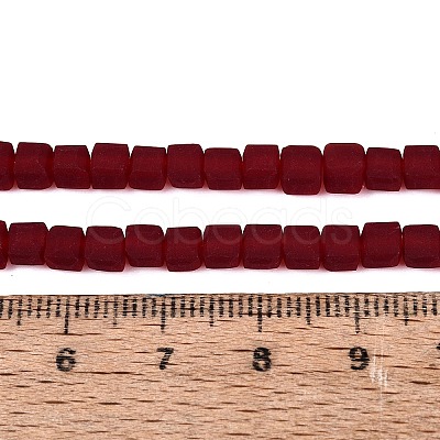 Transparent Frosted Glass Beads Strands GLAA-N072-01A-A16-1