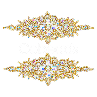 Rhombus Iron on Rhinestone Appliques DIY-WH0304-975B-1