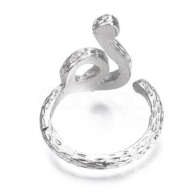 Snake Shape Rack Plating Alloy Cuff Rings RJEW-Q163-030B-RS-1