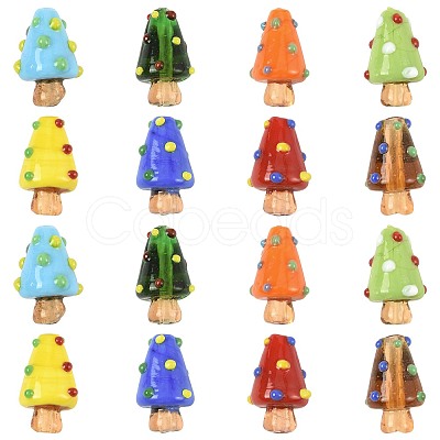 16Pcs 8 Colors Handmade Lampwork Bumpy Beads LAMP-FS0001-73-1