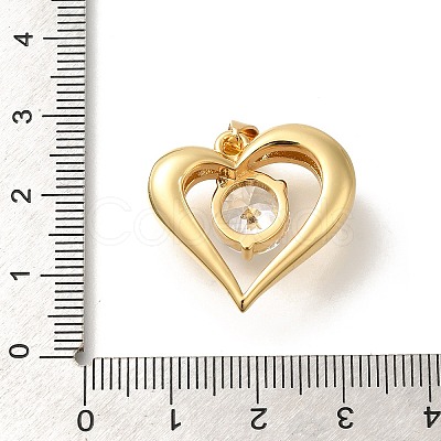 Rack Plating Brass with Cubic Zirconia Pendants KK-Z086-12G-01-1