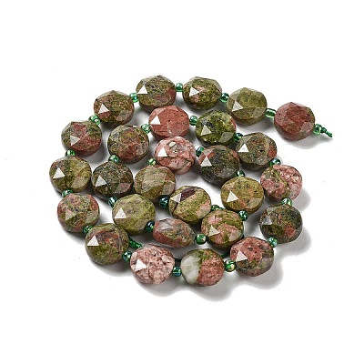 Natural Unakite Beads Strands G-NH0004-026-1