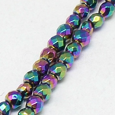 Electroplate Non-magnetic Synthetic Hematite Beads Strands X-G-J169B-2mm-05-1