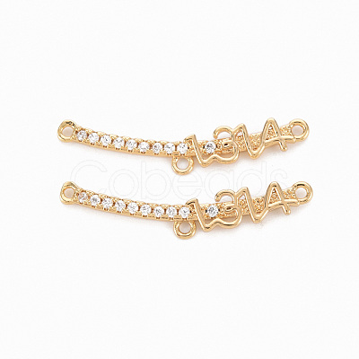 Brass Micro Pave Clear Cubic Zirconia Chandelier Component Links Connectors KK-N231-246-NF-1