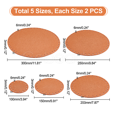 10 Pcs 5 Style Flat Round Felt Fabric DIY-PH0009-24D-1