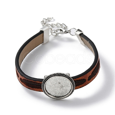 Alloy Flat Round Link Bracelet Settings fit for Cabochons FIND-M009-01AS-1