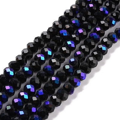 Electroplate Opaque Solid Color Glass Beads Strands EGLA-A034-P6mm-L01-1