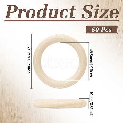 Unfinished Schima Wood Rings for DIY Accessories WOOD-WH0002-65B-1