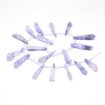 Electroplated Natural Quartz Crystal Beads Strands G-G890-B-02-1