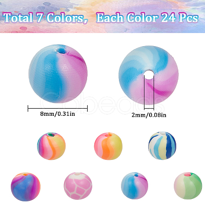 168Pcs 7 Colors Handmade Polymer Clay Beads CLAY-SC0001-76-1