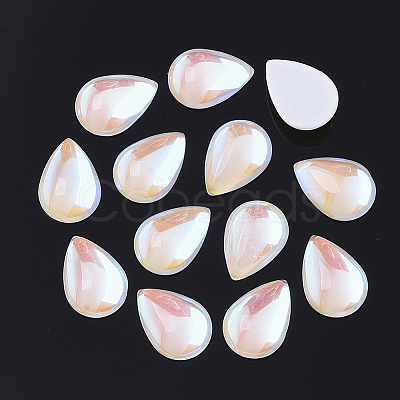 Transparent K9 Glass Cabochons GGLA-S049-6x8-001MI-1