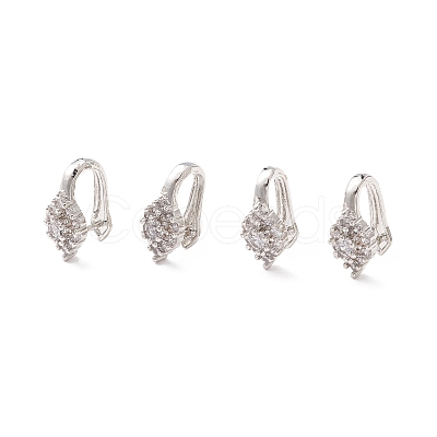 Brass Micro Pave Cubic Zirconia Pinch Bails KK-K266-02P-1