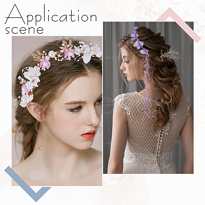 1Pc Imitation Pearl Ribbon Hair Bands OHAR-NB0001-33B-1