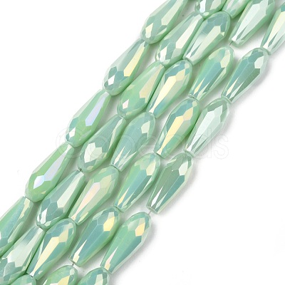 Electroplated Opaque Glass Beads Strands EGLA-L015-FR-B-01-1