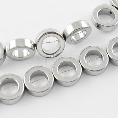 Electroplated Non-magnetic Synthetic Hematite Beads Strands G-Q880-12mm-3-1