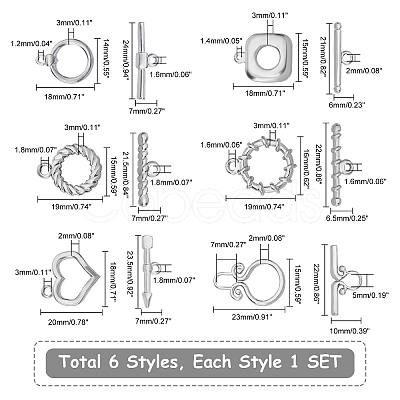 Unicraftale 304 Stainless Steel Toggle Clasps STAS-UN0011-42P-1