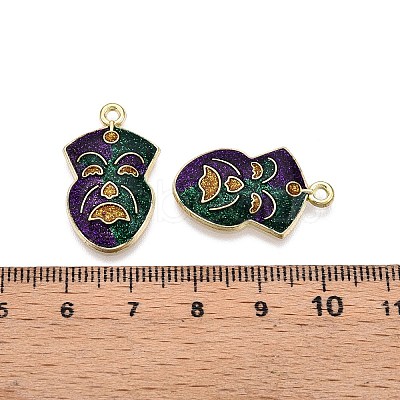 Carnival/Mardi Gras Theme Alloy Enamel & Glitter Powder Pendants ENAM-T020-53F-RS-1