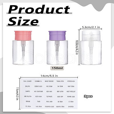 3Pcs 3 Colors Vacuum Lotion PETG Plastic Push Down Empty Lockable Pump Dispenser Bottle MRMJ-LP0001-48-1
