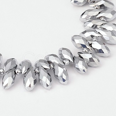 Electroplate Glass Beads Strands X-EGLA-J068-FP01-1