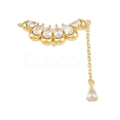 Brass Micro Pave Clear Cubic Zirconia Chandelier Component Links CU-CBAA571-10G-1