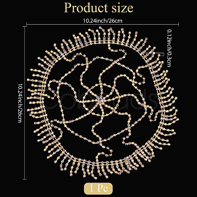 Alloy Rhinestone Mesh Headbands OHAR-WH20007-05G-01-1